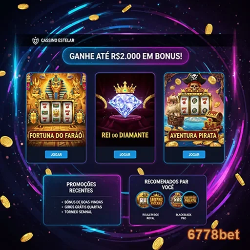 Promoção de bônus de cassino oferecida pelo site 6778bet.